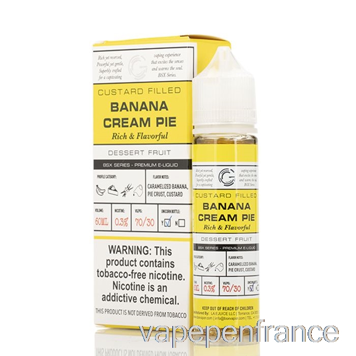 Tarte à La Crème à La Banane - Série Bsx - Stylo Vape 60 Ml 3 Mg
